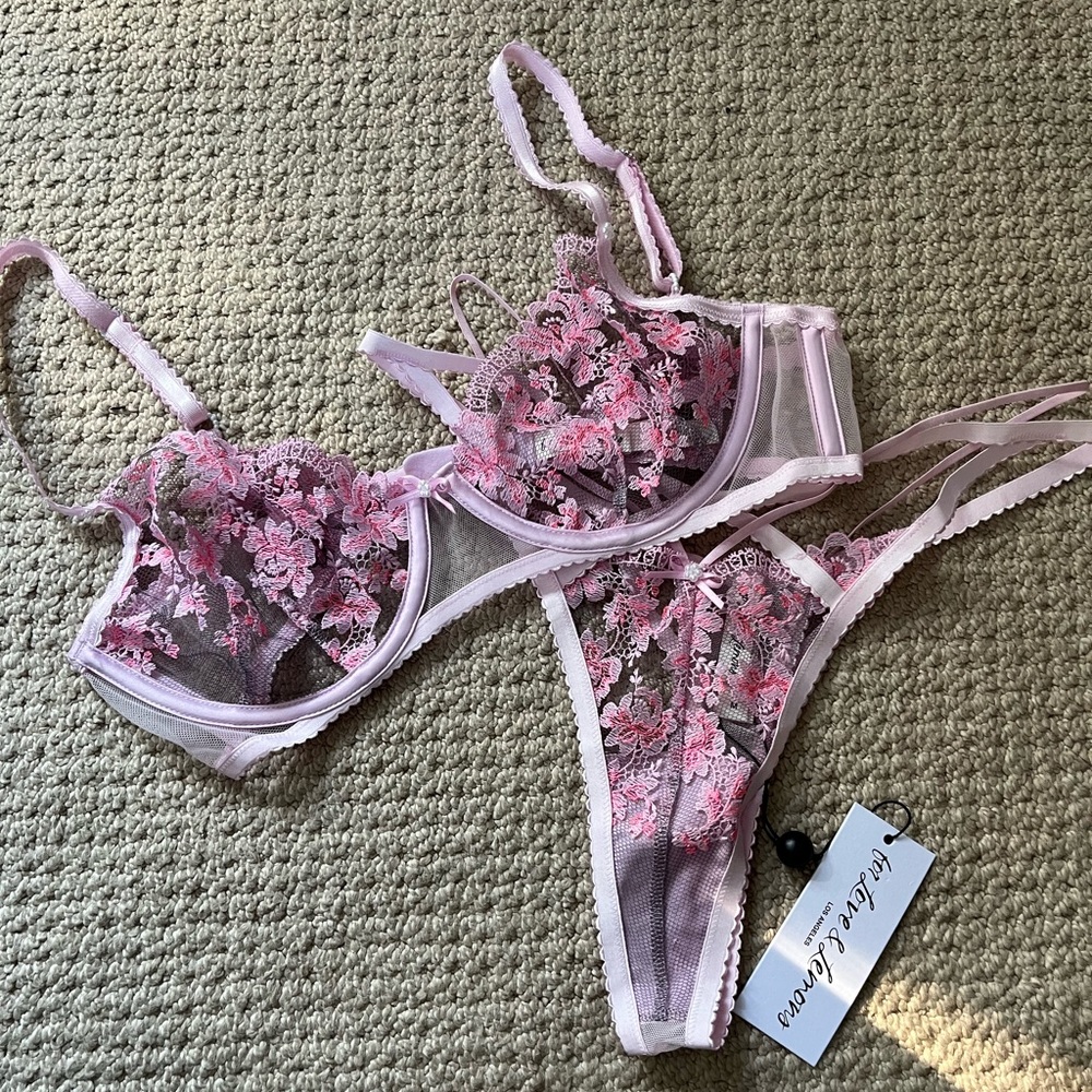 For love and lemons pink lingerie set